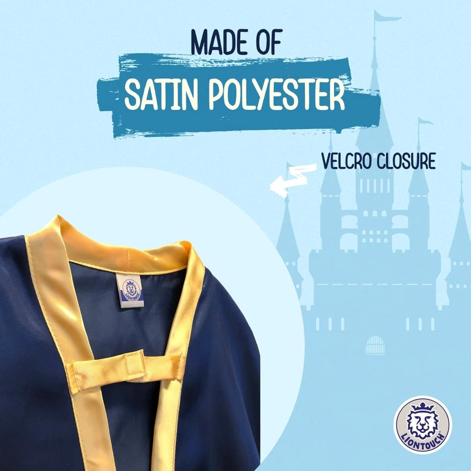 - Noble Knight Cape for Boys, Blue & Red | Age 3-8 Years - One Size Fits All ... - Image 3 of 4