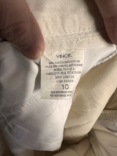 Vintage Y2K Vince Khaki Shorts Women’s Size 10 Beige Bermuda Old Money Casual - Picture 4 of 6