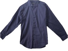 Calvin Klein Slim Fit Dress Shirt Blue Long Sleeve18-34-35 No Iron 100 Cotton