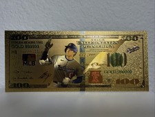 Shohei Ohtani 24K Gold $100 Bill Novelty Los Angeles Dodgers MLB Collectible
