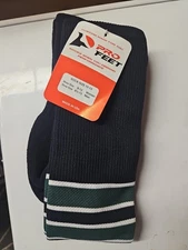 Pro Feet Athletic Socks Softball/Baseball Striped Green Black White Size 10-13