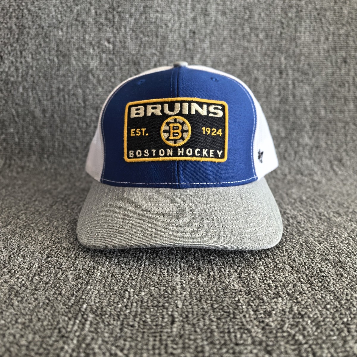 Boston Bruins '47 NHL Trucker Hat Blue White Grey Snapback Cap E501