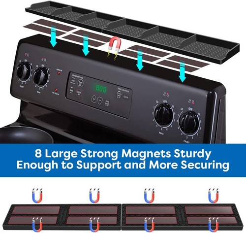 Tapa de estufa Hydream para estante de silicona, estante magnético de 30 pulgadas sobre el negro - Imagen 3 de 6