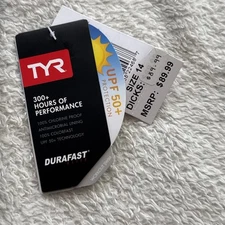 NWT Women's Size 14 TYR Durafast Elite Max Splice Control Fit Swimsuit Turquoise