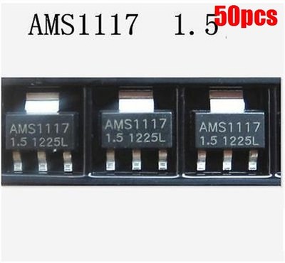 50Pcs Voltage Regulator AMS1117 AMS1117-1.5 1.5V SOT-223 Ams Ic New iq