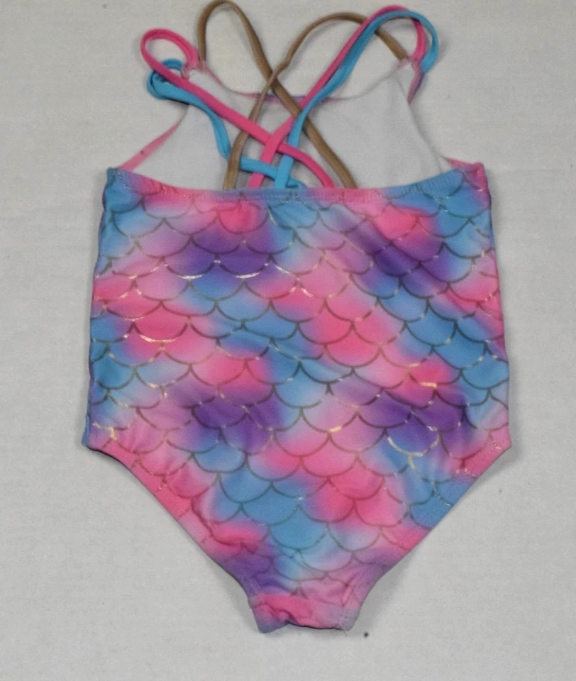 Traje de baño para niñas Betsey Johnson XOX talla 6 2022 lentejuelas concha marina tie dye sirena Foto 3 de 4