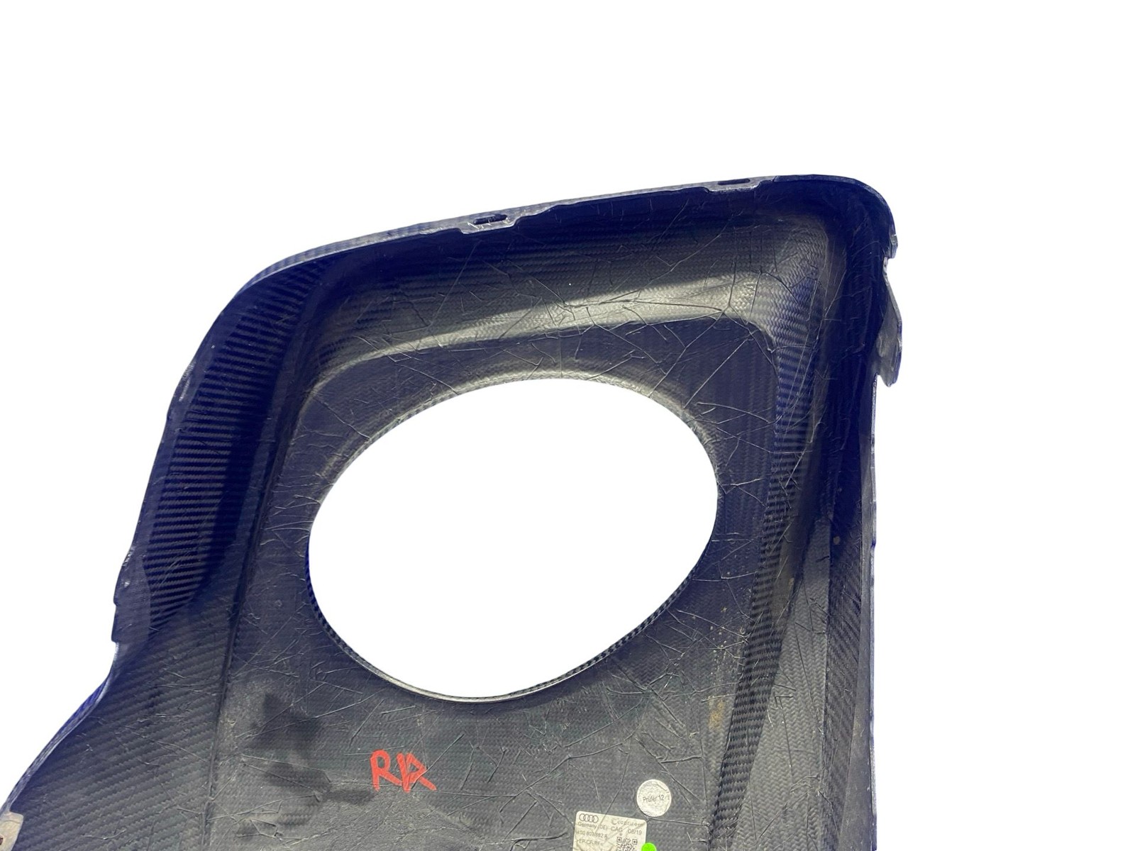 2017-2023 AUDI R8 REAR RIGHT LOWER BUMPER DIFFUSER CARBON FIBER 4S0807882A OEM