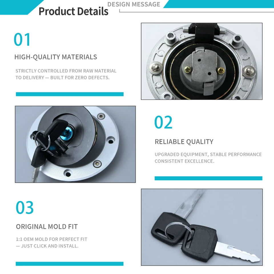 Ajuste para Hyosung GV650 GT250R GT600R GT650R Tapa del tanque de combustible Gas Tapa Llave de bloqueo Foto 3 de 4