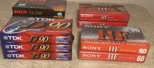 Lot Of 10 TDK Sony RCA 60 90 Blank Audio Cassettes