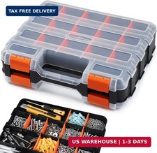 Kowsinde Double Side Tool Organizer Hardware Storage Box 34-compartments Small