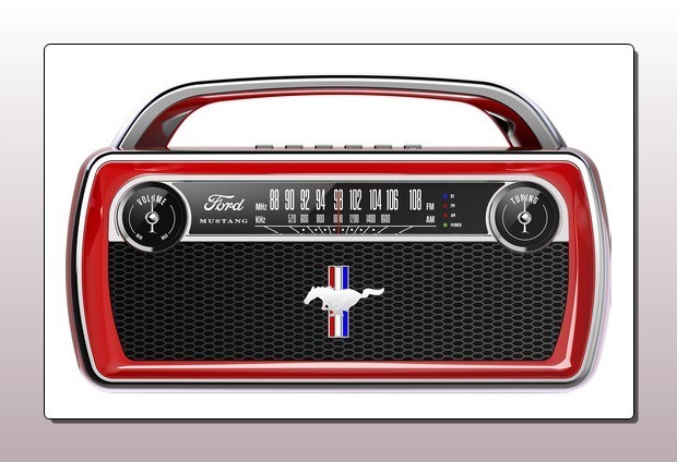 ポータブルプレーヤー FORD ION Audio Mustang Stereo ION Mustang Stereo Wireless Rechargeable Bluetooth Speaker Radio
