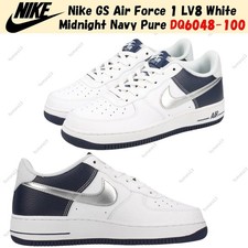 Nike GS Air Force 1 LV8 White Midnight Navy Pure DQ6048-100