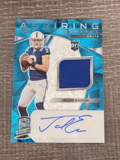 2020 Spectra Aspiring Patch Autograph Neon Blue Disco Jacob Eason RC Auto /50