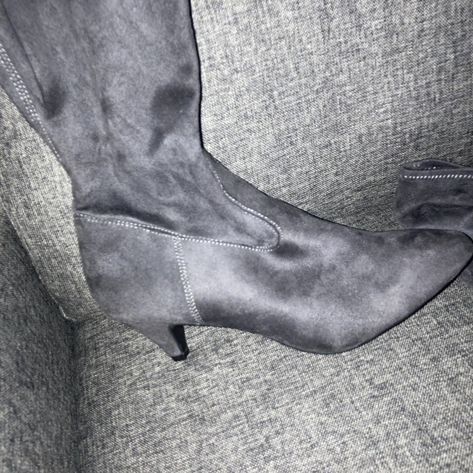 NUEVO SIN CAJA-Lane Bryant imitación gamuza MARRÓN Sobre la rodilla KittenHeel Boot-Talla 7W-Pantorrilla-9,5 pulgadas+ Foto 2 de 4