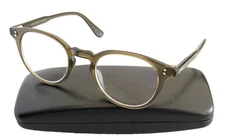 GARRETT LEIGHT CALIFORNIA CLEMENT OLIO 90291 Green Round Plastic Eyeglasses
