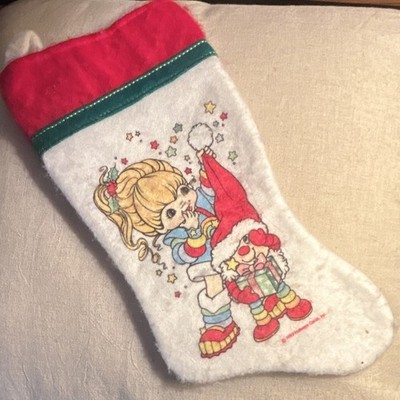 Hallmark Rainbow Brite Christmas Stocking 1983 Vintage White Red Green Stars