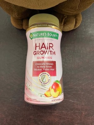 Nature's Bounty Hair Growth Gummies 60 Count Advanced Complex Peach Mango Flavor