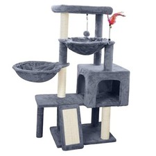 Cat Tree with Cat Condo and Two Hammocks, Cat Tree with Scratching Posts and