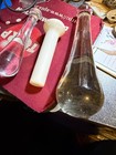 ANTIQUE LOT OF 3 PESTLES 2 CLEAR GLASS & 1 MILK GLASS — photo 1