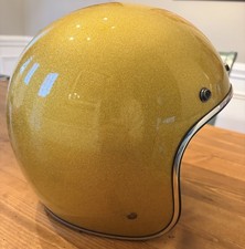 Vintage Bell 3/4 Open Face Gold Flake Motorcycle Helmet