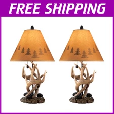 Derek Rustic Cabin Lamp Pair, 24" Height