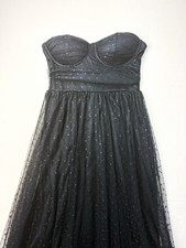 Black Tulle Polka Dot Sweetheart Tie Strap Li...