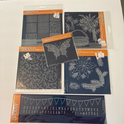Groovi Embossing Plates Nested Square & Retangle Lot Of 6 NEW