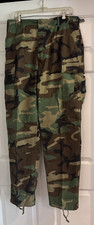 US Military BDU Woodland Camouflage Combat Pants Medium Long Ripstop NYCO 31-35W