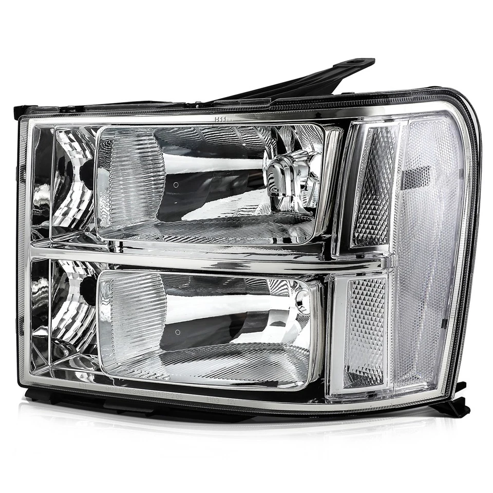 Conjunto de faros izquierdo+derecho para GMC Sierra 2500 3500 HD 1500 2007-2014 cromado Foto 3 de 4