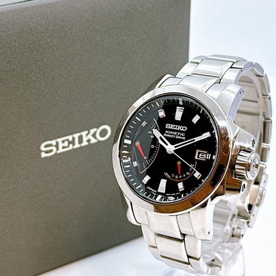 Seiko Brightz Kinetic Direct Drive Men s Watch Black Date 5D44-0AB0 Authentic