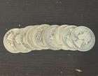 Lot of 11 Silver Washington Quarters - 90% Silver