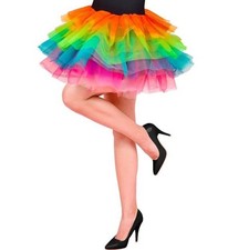 Rainbow Tulle Tutu Skirt Adult Fancy Dress Party Festival 45cm