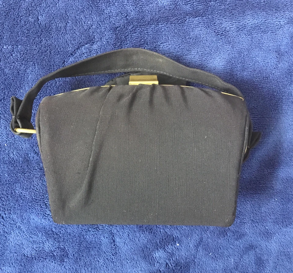Vintage Black Graceline Master Evening Clutch/Purse w/ Gold Trim and Coin Purse - Image 2 of 4