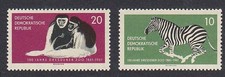 Monkey Zebra Dresden Zoo 2v GDR 1961 MNH SG#E560-E561
