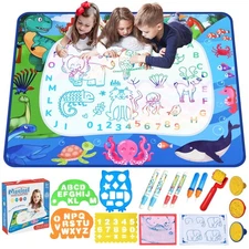 Water Doodle Mat 40 x 32 Inch Painting Doodle Toddler Toys Water Drawing Mat ...