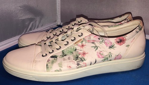 ECCO Ladies "Danish Design" Designer Floral Soft Leather Shoe Size 10 - Picture 5 of 8