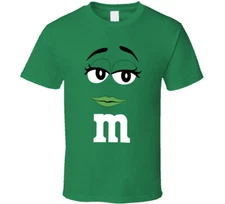 Green M&m Big Face Funny Halloween Costume T Shirt