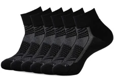 6 PACK COTTON ANKLE QUARTER CREW SOCKS SOFT CUSHION CASUAL LOW CUT