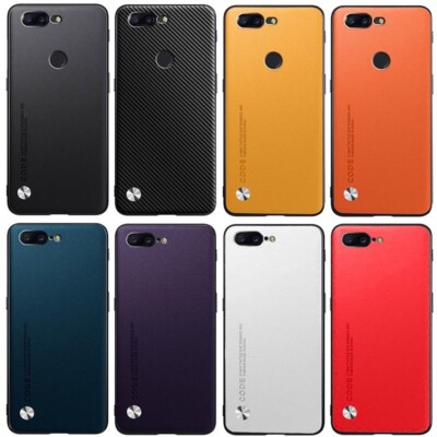 For OnePlus 5 5T 1+5t 1Plus5 Plain Leather Fabric Coated Rubber hard case cover