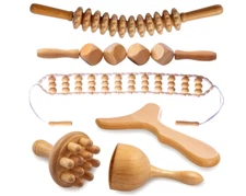6 in 1 Wood Therapy Massage Tools, Maderoterapia kit, Lymphatic Drainage Massage