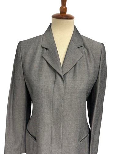 Valerie Stevens Petites Women's Light Gray Collared Button Up Blazer Size 4P - Picture 2 of 13