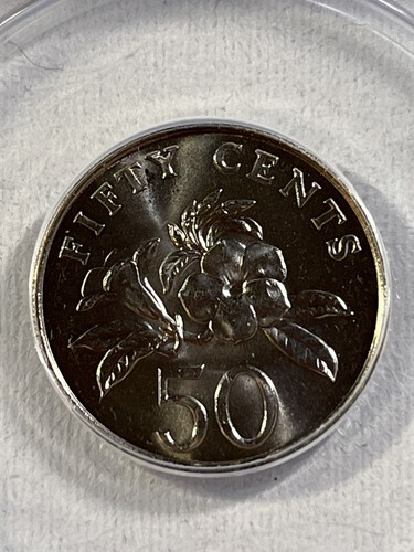 1987 Singapore 50 Cents Graded MS 67 by ANACS - Picture 3 of 4