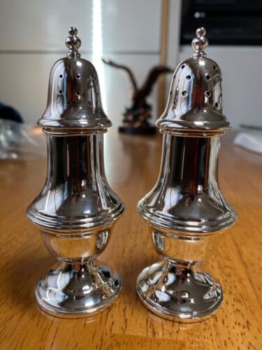 VTG Schweitzer Sterling Silver Cement Filled Bottom Salt and Pepper Shakers 106g - Picture 2 of 10