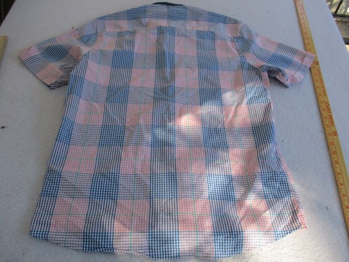Cigar Box Pink Blue Plaid button up Shirt Sz M - Picture 3 of 5