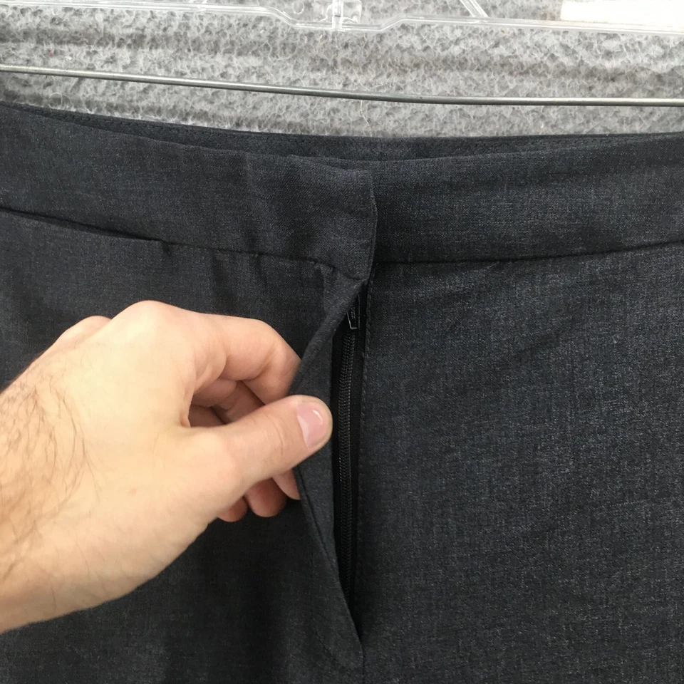 Pantalones de vestir Eddie Bauer para mujer 8 grises elásticos mezcla de lana tiro medio cremallera Foto 3 de 4