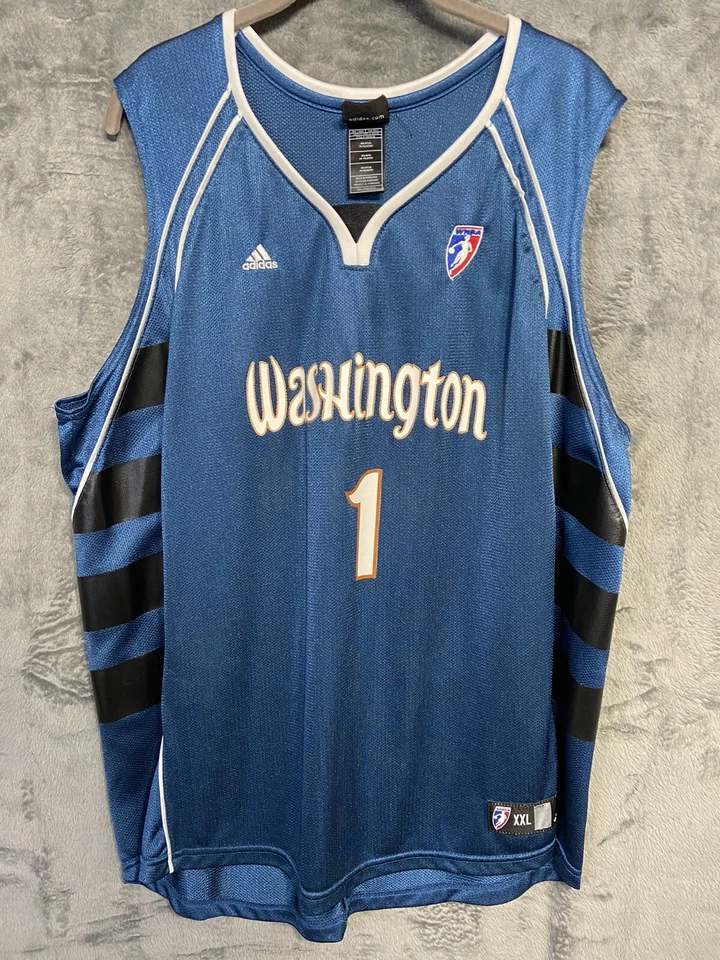 Crystal Langhorne #1 Autographed Washington Mystics WNBA Adidas Signed Jersey  - Image 2 of 4