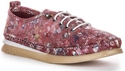 Justinreess England Bryony Floral Metal Womens Sneakers Stone US 5 - 11