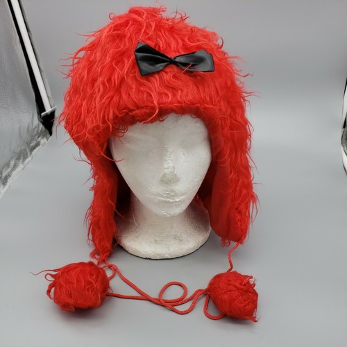 RED Monster Hat Shaggy Adult Costume 