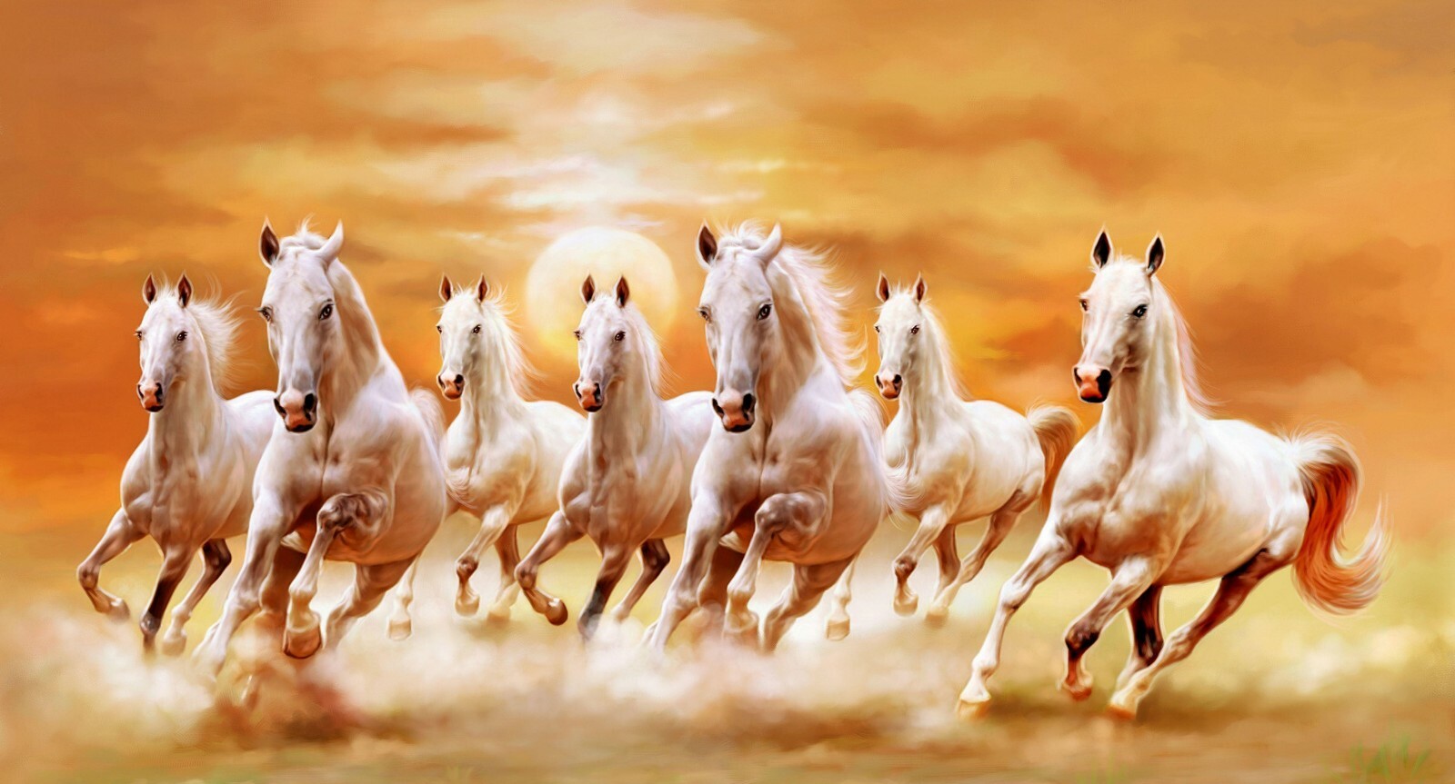 NEW Wild Running Horses Poster Print Canvas Free Shipping Classic Painting