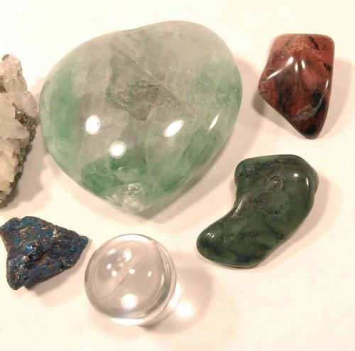 Spectacular Large Green Fluorite Heart + 5 Beautiful Stones, Big Sir Jade - TB - Picture 4 of 8